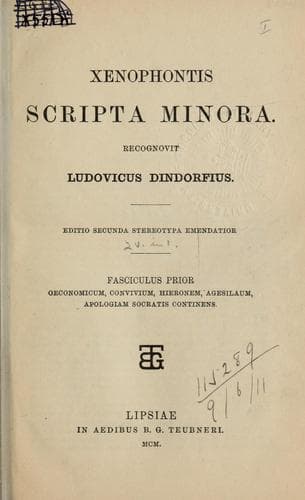 Tapa de Xenophontis Scripta minora
