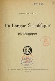 Tapa de La Langue scientifique en Belgique