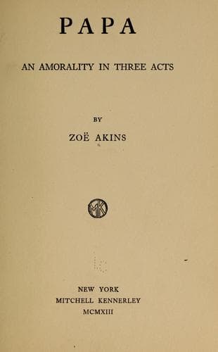 Tapa de Papa, an amorality in three acts