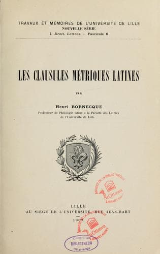Tapa de Les clausules métriques latines