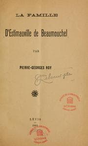 Tapa de La Famille d'Estimauville de Beaumouchel \