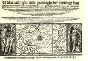 Tapa de VVaerachtighe ende grondighe beschryvinge van het groot ende Goudt-rijck Coninckrijck van Guiana, gheleghen zijnde in America, by noorden de groote Riviere Orelliana, vanden vijfden graed by zuyden totten vijf den graed by noorden de Middellinie in welcke beschryvinghe de rechte gheleghentheyt vande groote ende rijcke Hooftstadt Manoa, Macureguarai, ende andere steden des selvighen coninckrijcks ... .