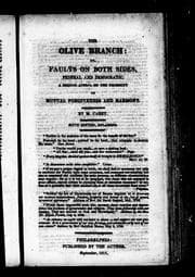 Tapa de The olive branch, or, Faults on both sides, federal and democratic