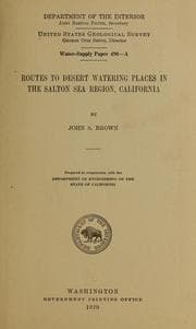 Tapa de Routes to desert watering places in the Salton Sea region