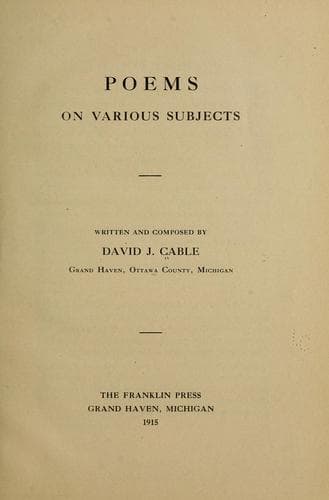 Tapa de Poems on various subjects