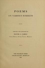 Tapa de Poems on various subjects