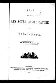 Tapa de Acte pour amender les actes de judicature du Bas-Canada