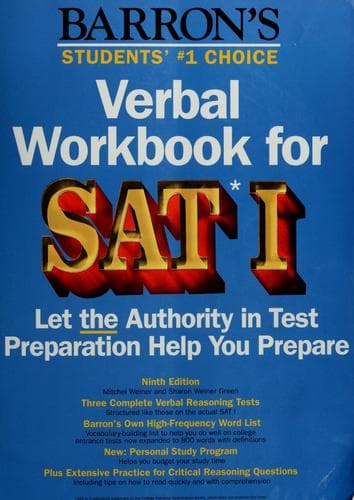 Tapa de Verbal workbook for SAT I