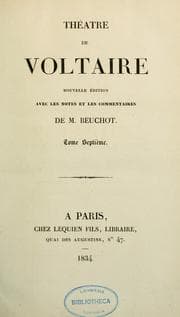 Tapa de Théâtre de Voltaire