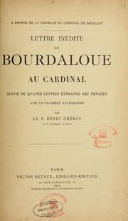 Tapa de Lettre inédite de Bourdaloue au Cardinal