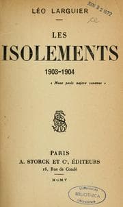 Tapa de Les isolements, 1903-1904