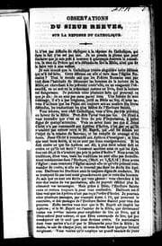Tapa de Observations du Sieur Reeves sur la réponse du Catholique