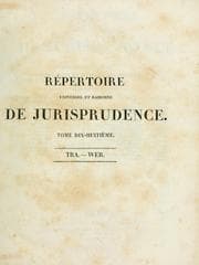 Tapa de Répertoire universel et raisonné de jurisprudence ...