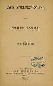 Tapa de Lord Stirling's stand, and other poems