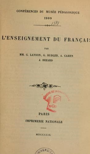 Tapa de L'Enseignement du français