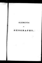 Tapa de Elements of geography, ancient and modern
