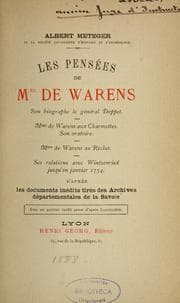 Tapa de Les pensées de Mme de Warens