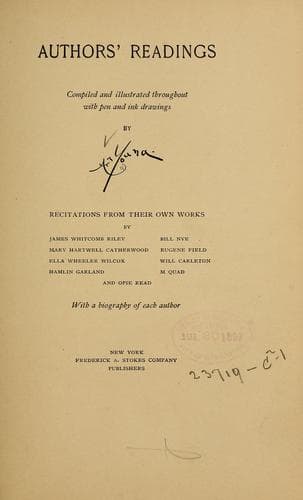Tapa de Author's readings