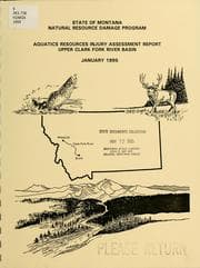 Tapa de Aquatic resources injury assessment report, upper Clark Fork River Basin