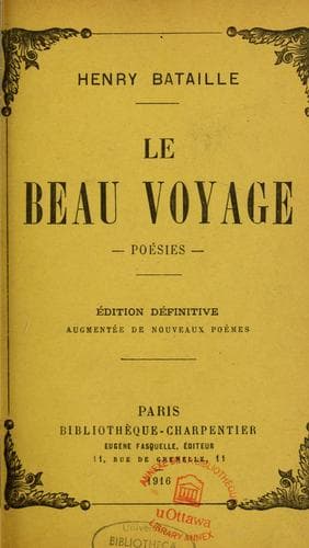 Tapa de Le beau voyage