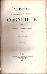 Tapa de Théatre de Pierre et de Thomas Corneille