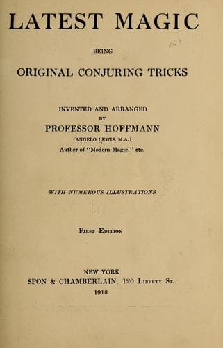 Tapa de Latest magic, being original conjuring tricks