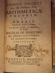 Tapa de Andreae Tacquet, Soc. Jesu matheseos prof., Arithmeticae theoria, et praxis
