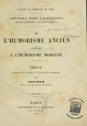 Tapa de De l'humorisme ancien comparé à l'humorisme moderne