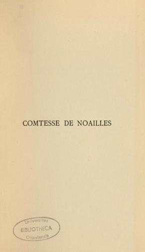 Tapa de La comtesse Mathieu de Noailles