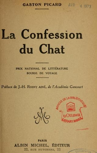 Tapa de La Confession du chat