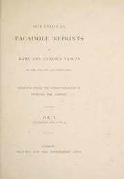 Tapa de Mr. Ashbee's occasional fac-simile reprints (limited to 100 copies of each)