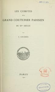 Tapa de Les comptes d'un grand couturier parisien du XVe siècle