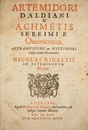 Tapa de Artemidori Daldiani & Achmetis Sereimi f. Oneirocritica