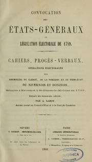 Tapa de Convocation des états-généraux et législation électorale de 1789