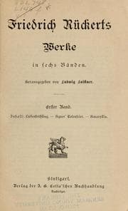 Tapa de Friedrich Rückert's Werke in sechs Bänden