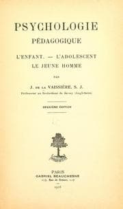 Tapa de Psychologie pédagogique: L'enfant.--L'adolescent.--Le jeune homme