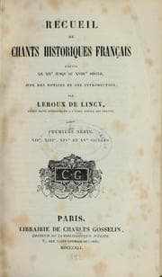 Tapa de Recueil de chants historiques français depuis le XIIe jusqu'au XVIIIe siècle