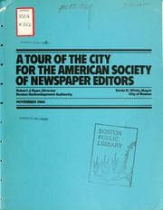 Tapa de A tour of the city for the american society of newspaper editors