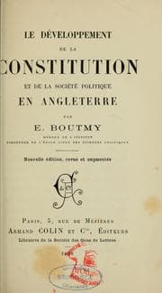 Tapa de Le développement de la constitution et de la sociéte politique en Angleterre