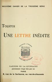 Tapa de Une lettre inédite \