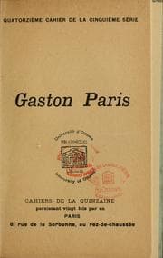 Tapa de Gaston Paris