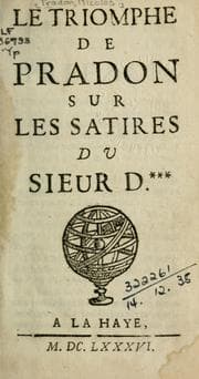 Tapa de Le triomphe de Pradon sur les Satires du Sieur Dxxx