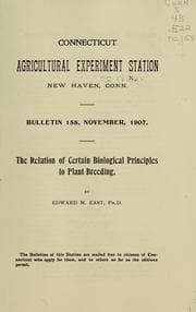 Tapa de The relation of certain biological principles to plant breeding