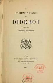 Tapa de Un factum inconnu de Diderot