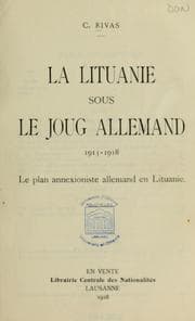Tapa de La Lituanie sous le jong-allemand 1915-1918