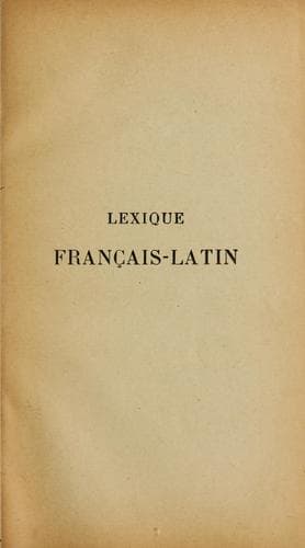 Tapa de Lexique français-latin