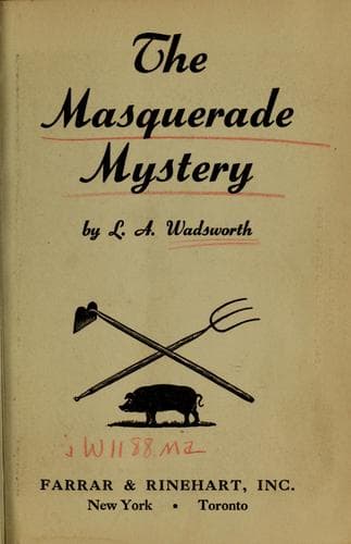 Tapa de The Masquerade mystery