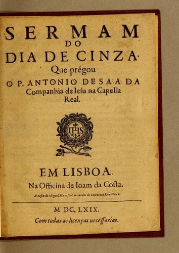 Tapa de Sermam do dia de cinza