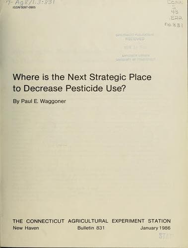 Tapa de Where is the next strategic place to decrease pesticide use?
