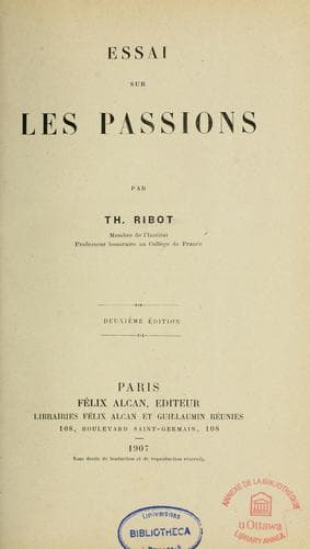 Tapa de Essai sur les passions